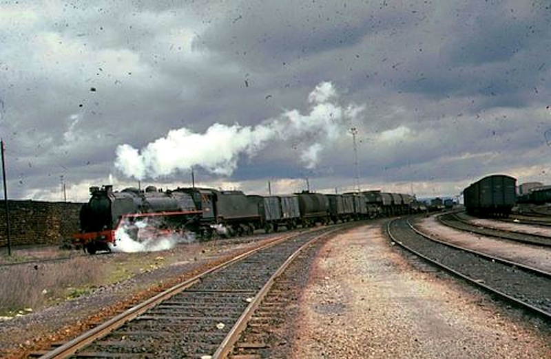 RENFE Spanish Railways Steam Loco 141 2298 Castejon 1969 Original.jpg