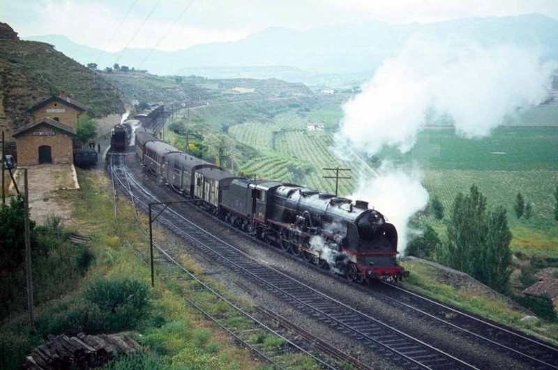 RENFE Spanish Railways Steam Loco 241F 4089 San Asensio 1968 Original.jpg