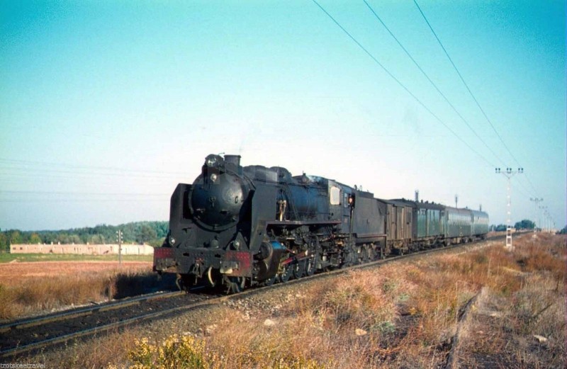 RENFE Spanish Railways Steam Loco 141F 2209 Castejon 1970 Original.jpg