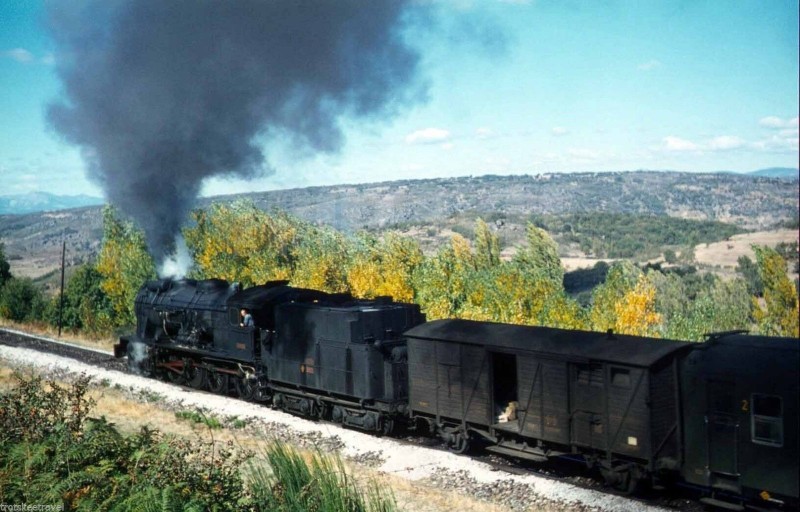 RENFE Spanish Railways Steam Loco 240F 2267 Bejar 1970 Original.jpg