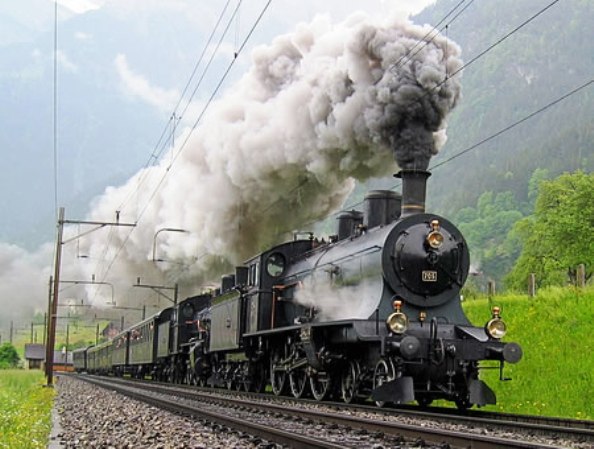 Locomotoras SBB A 3-5 y B 3-4 cerca de Amsteg, en la ruta del Gotthard. Autor chrchr_75 .jpg