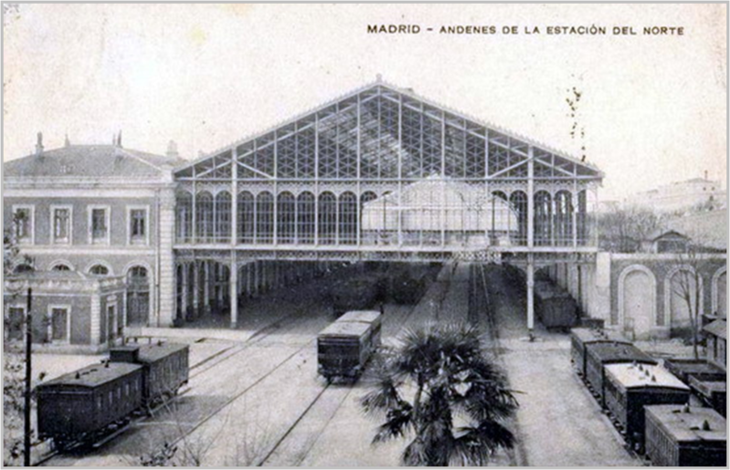 Estación del Norte, faldón que miraba al Paseo de San Vicente 02.png