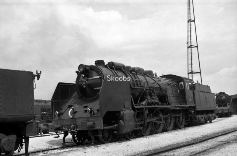 RENFE Spanish Railways Steam Locomotive 240 2551 in 1956 at Madrid Atocha.jpg