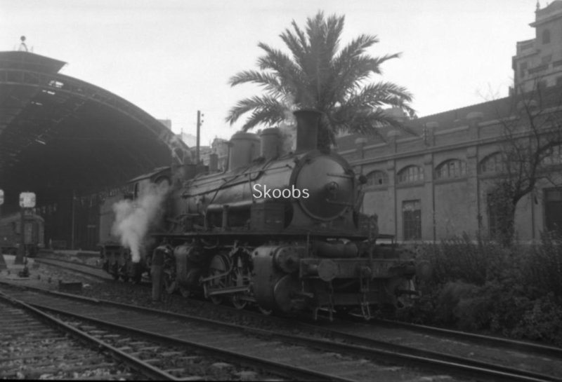 RENFE Spanish Railways Steam Locomotive 060 4003 in 1957 at Valencia.jpg