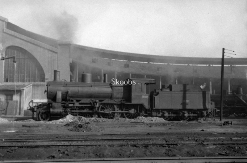 RENFE Spanish Railways Steam Locomotive 230 2082 in 1957 at Valencia.jpg