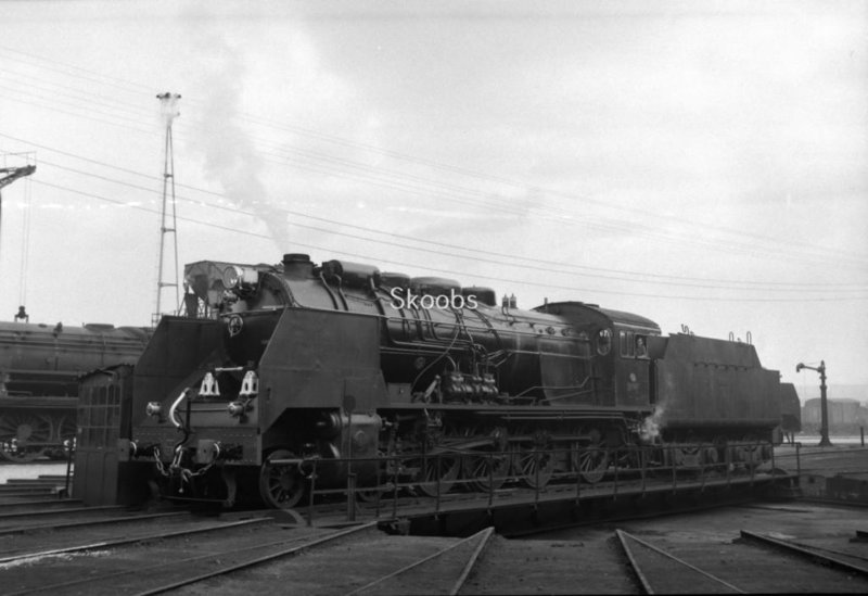 RENFE Spanish Railways Steam Locomotive 240 2473 in 1956 at Madrid Atocha.jpg