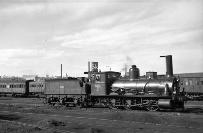 RENFE Spanish Railways Steam Locomotive 030 2349 in 1956 Madrid Delicias.jpg