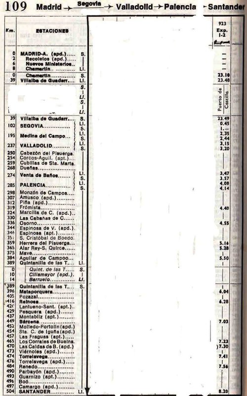 HORARIO EXPRESO PUERTA DE CASTILLA(MADRID-SEGOVIA.SANTANDER)(AÑO 1976).jpg