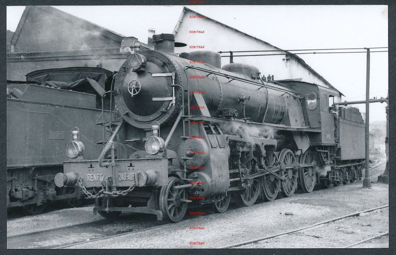 RQ15 SPAIN RENFE steam locomotive 240.4051 Zaragoza 15-5-61 ex MZA 1301.jpg