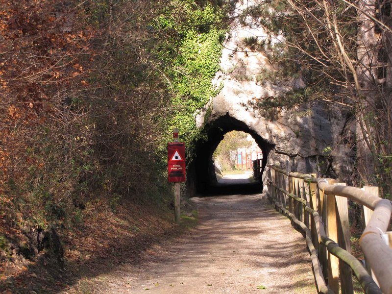 Tunel d'accés al pla inclinat sortint d'Ogassa 10 de desembre de 2011.jpg