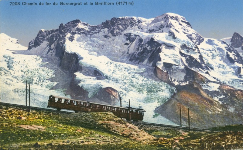 Chemin de fer du Gornegrat et le Breithorn (4171 m).jpg