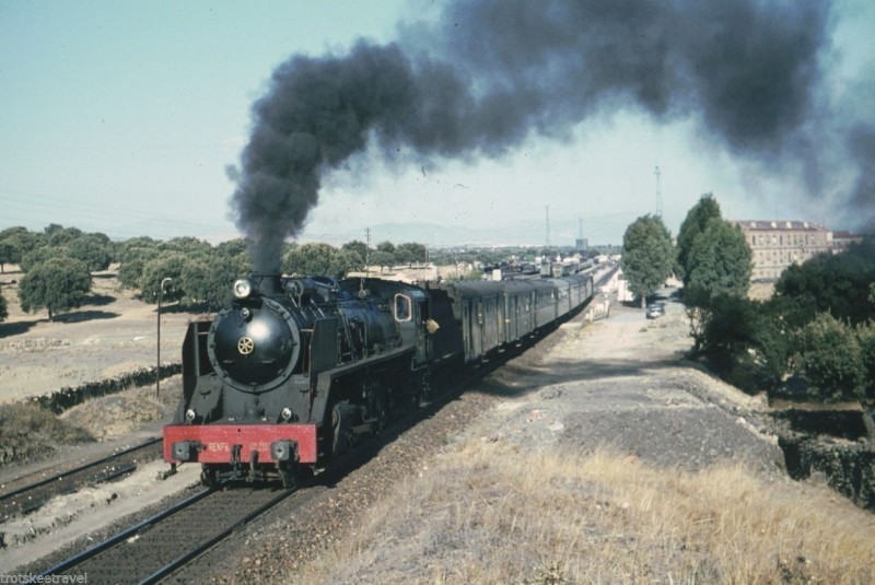 RENFE Spanish Railways Steam Loco 141F 2327 Palazuelo 1970.jpg