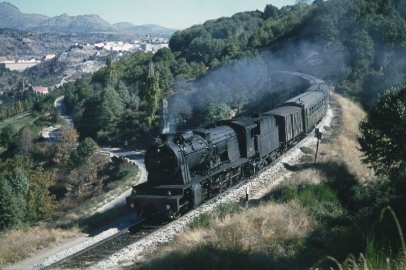 RENFE Spanish Railways Steam Loco 240F 2287 Bajar 1970.jpg