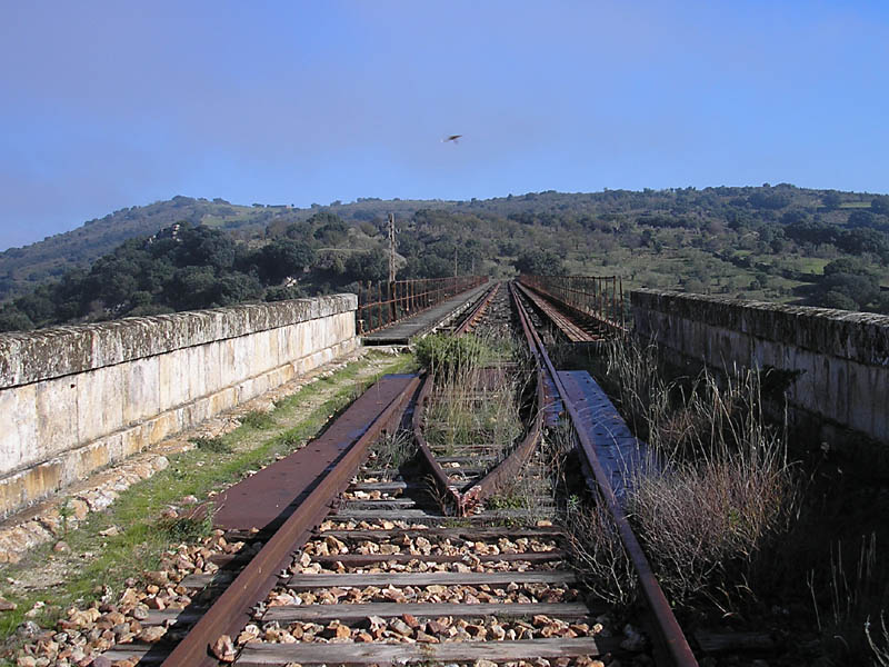 Viaducto del Río Froya, en el ferrocarril cerrado de Fuentes de San Esteban - Boadilla a Barça de Alva, entre las estaciones de Hinojosa y Fregeneda.jpg