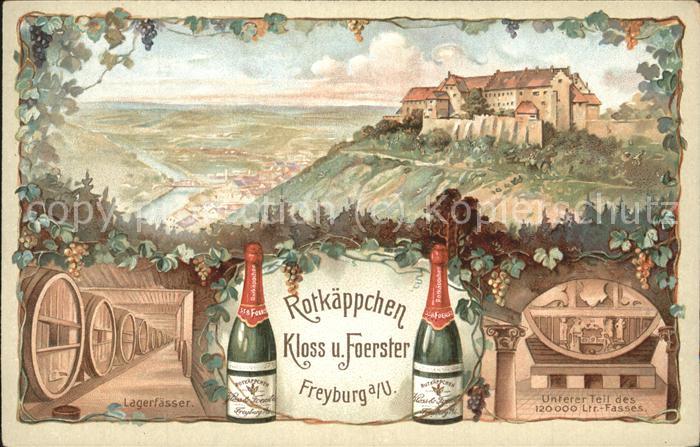 Freyburg Unstrut Rotkaeppchen Kloss u. Foerster Sektkellerei Lagerfaesse Front.jpg