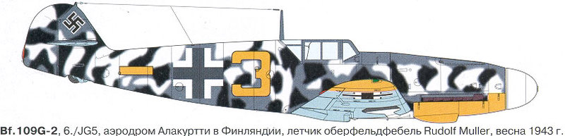 Bf 109 G2 del 6-JG5 3 amarillo de Rudolf Muller.jpg