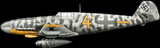 Bf 109 G2 del 6-JG5 4 amarillo de Theodor Weißenberger.jpg