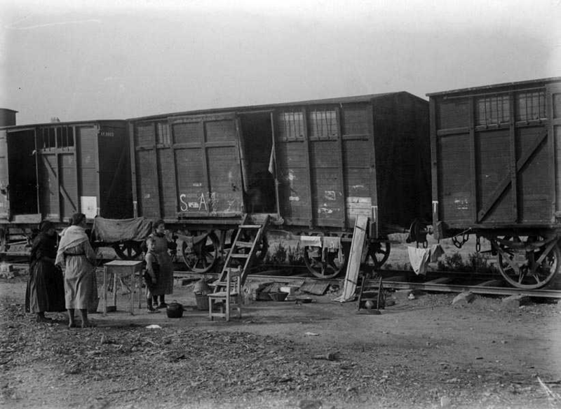Vagons de tren abandonats habilitats com a vivendes.png