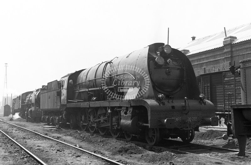 132972 RENFE Spanish Railways Steam Locomotive Class 241 4-8-2 241 2103  at Madrid Delicias MPD  in 1964 -  02-05-1964  - Peter Gray.jpg