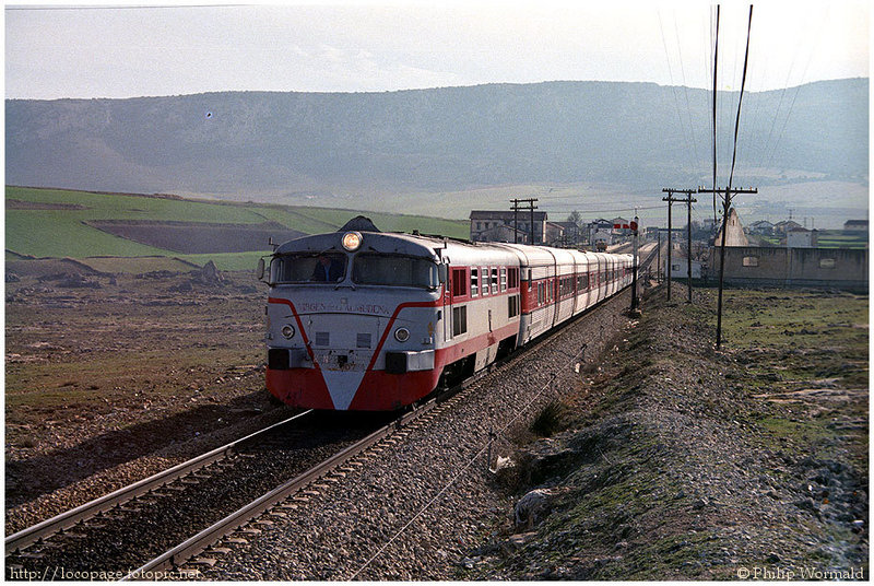 e161d 2007-T con el T-III nº 179 (ramas de Granada y Almería) dejando Moreda destino Madrid. 27 de enero de 1988.jpg